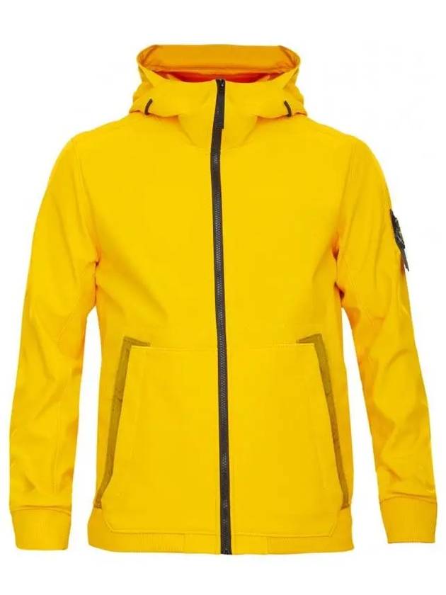 Men's Wappen Patch Softshell Zip Up Hoodie Yellow - STONE ISLAND - BALAAN 2