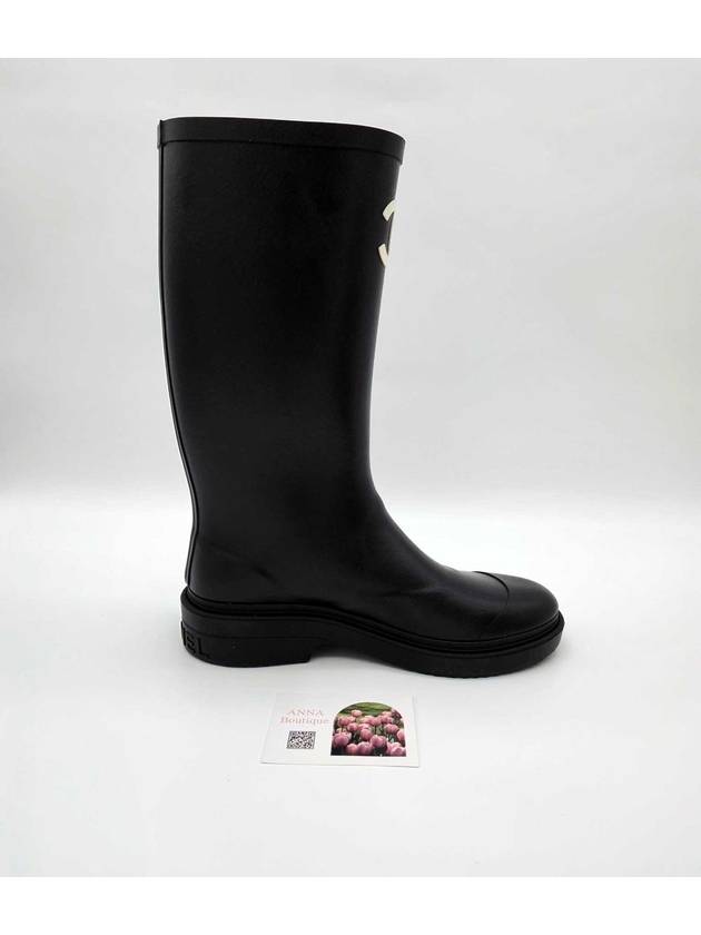 CC Logo Caoutchouc Rain Boots Black - CHANEL - BALAAN 6