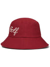 Lettering Bucket Hat RED - MALBON GOLF - BALAAN 4