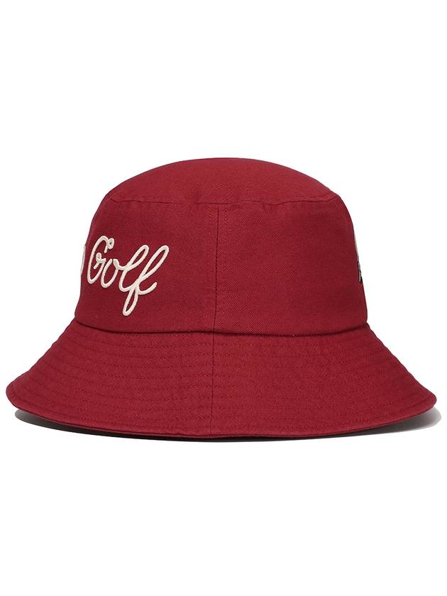 Lettering Bucket Hat RED - MALBON GOLF - BALAAN 4