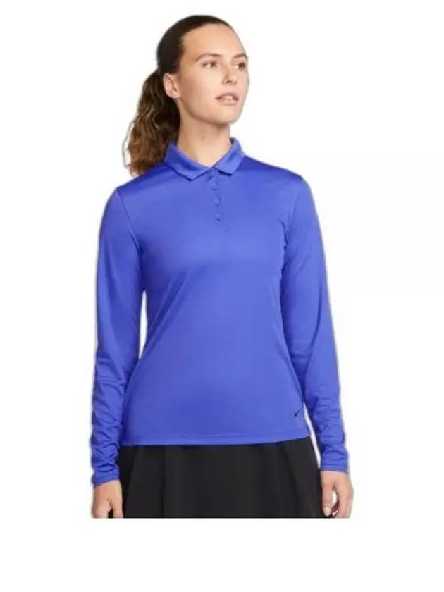 Women's Golf Dri Fit Victory Long Sleeve Polo DH2316 430 Dri Fit Victory Womens Long Sleeve Golf Polo - NIKE - BALAAN 2