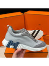 Men's Bouncing Sneakers Light Gray Mesh H Navy Black Twotone - HERMES - BALAAN 1