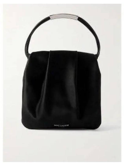 Logo Stamp Drawstring Small Tote Bag Black - SAINT LAURENT - BALAAN 2