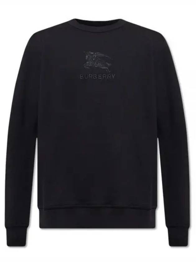 Embroidered EKD Logo Cotton Sweatshirt Black - BURBERRY - BALAAN 2