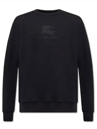 Embroidered EKD Logo Cotton Sweatshirt Black - BURBERRY - BALAAN 2