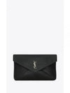 Cassandre Embellished Leather Clutch Bag Black - SAINT LAURENT - BALAAN 2