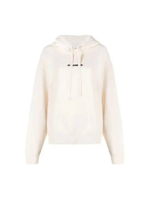 Logo Print Cotton Hoodie Cream - JIL SANDER - BALAAN 2