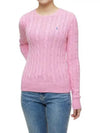 W cable knit cotton crewneck sweater pink - POLO RALPH LAUREN - BALAAN 2