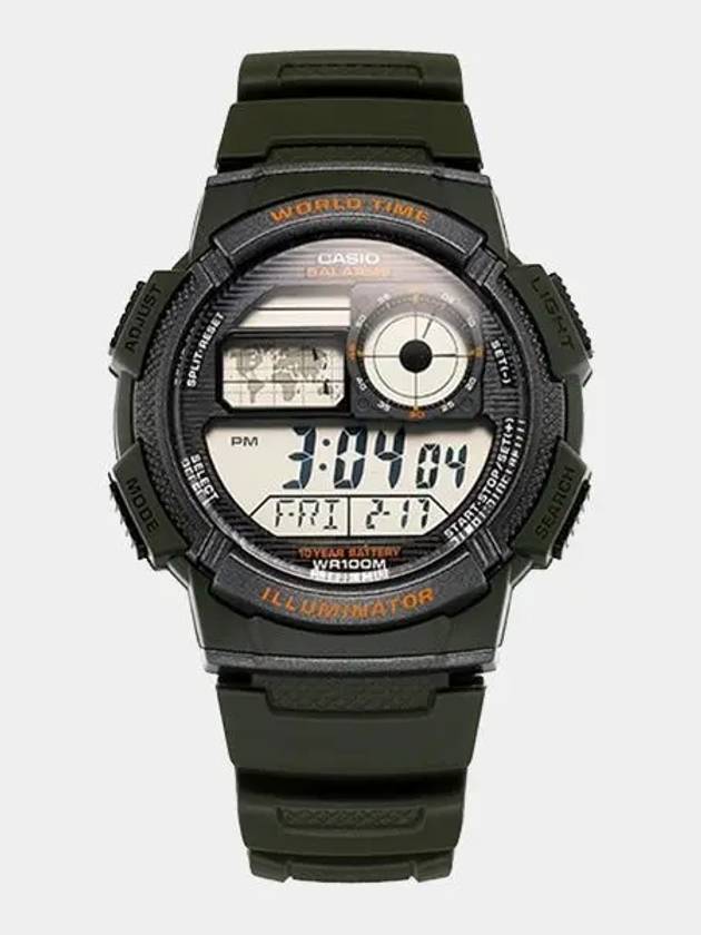 AE 1000W 3AVDF 3A Digital Sports World Time Men s Urethane Watch - CASIO - BALAAN 5