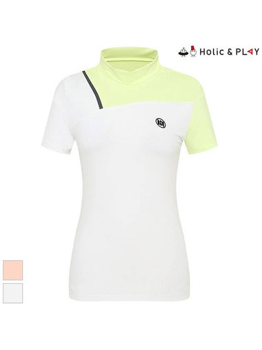 color blocking sporty high neck t-shirtHD2WTS014 - HOLIC&PLAY - BALAAN 1