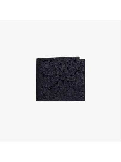 Pebble Grain Leather Half Wallet Black - THOM BROWNE - BALAAN 2