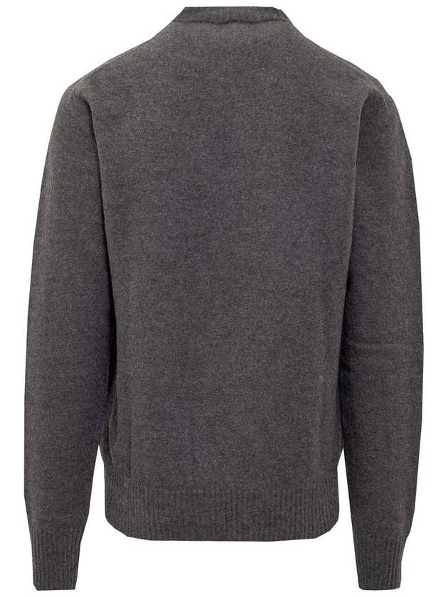 Crewneck Wool Knit Top Ash Grey - JIL SANDER - BALAAN 3