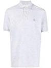 Mini Logo Short Sleeve Polo Shirt Grey - BRUNELLO CUCINELLI - BALAAN 2