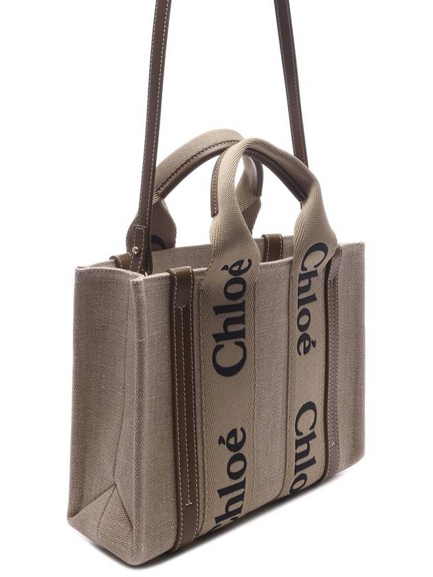 Woody Logo Small Tote Bag Brown Beige - CHLOE - BALAAN 4