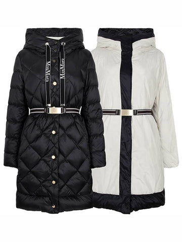 Black Trecap Hooded Goose Down Jacket 072 00472 - MAX MARA - BALAAN 1