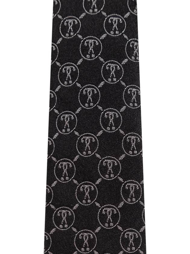 Moschino Silk Tie With Monogram, Men's, Black - MOSCHINO - BALAAN 3