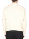 Cable Crew Neck Wool Knit Top Offwhite - AMI - BALAAN 4