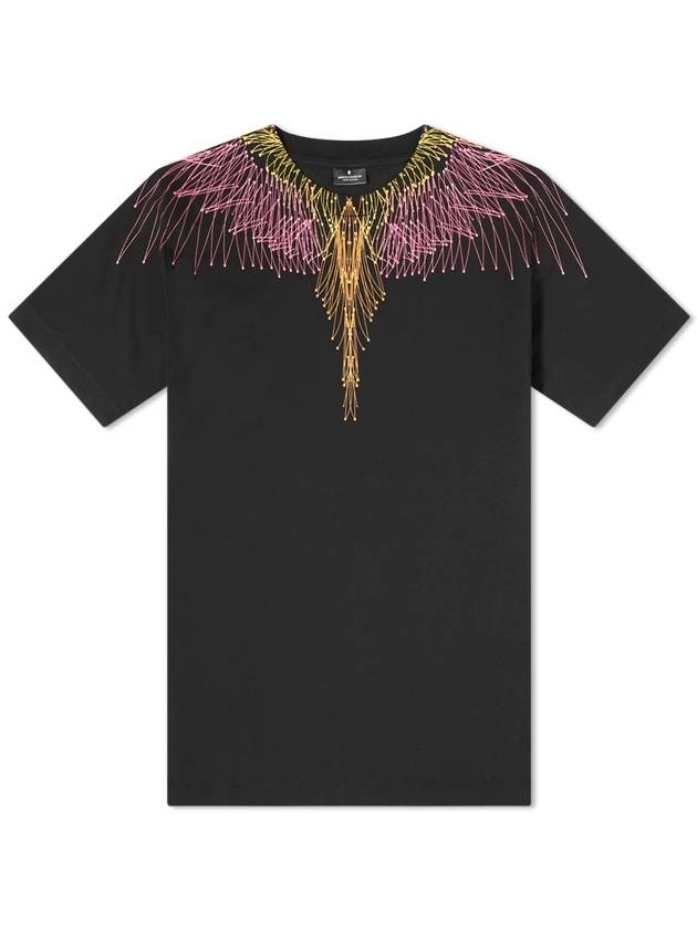 Purple Wings Short Sleeve T-Shirt Black - MARCELO BURLON - BALAAN 1