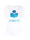 Coldy Logo Print Short Sleeve T-Shirt White - ISABEL MARANT - BALAAN 3