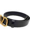 Gold V ring logo leather belt 1Y2T0Q87 XY2T0Q90 - VALENTINO - BALAAN 5