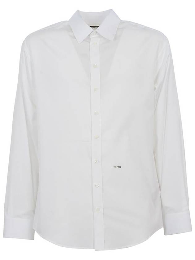 mini logo long sleeve shirt white - DSQUARED2 - BALAAN 3