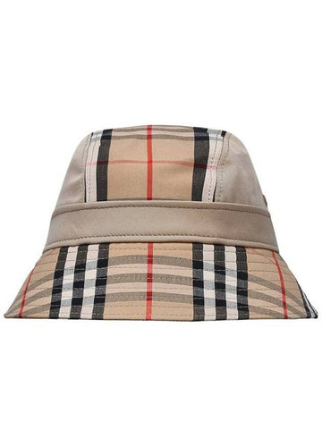 Check Pattern Bucket Hat Beige - BURBERRY - BALAAN 1