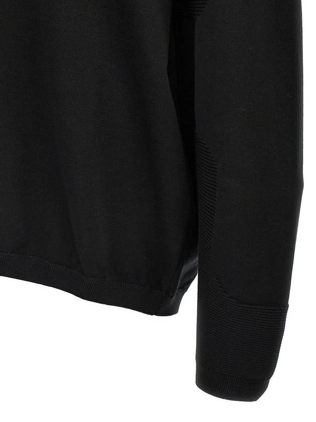 Logo Detail Zipper Neck Cotton Blend Knit Top Black - HUGO BOSS - BALAAN 5