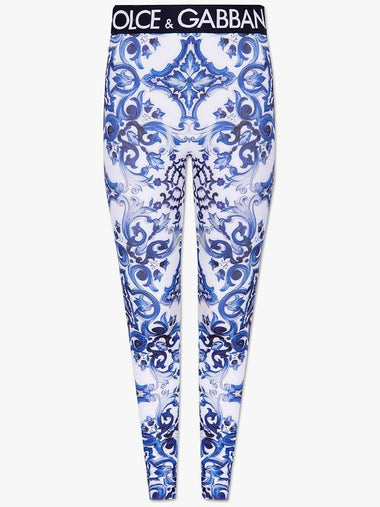 Dolce & Gabbana Patterned Leggings, Women's, Blue - DOLCE&GABBANA - BALAAN 1