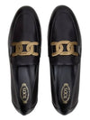 Kate Metal Logo Leather Loafers Black - TOD'S - BALAAN 5