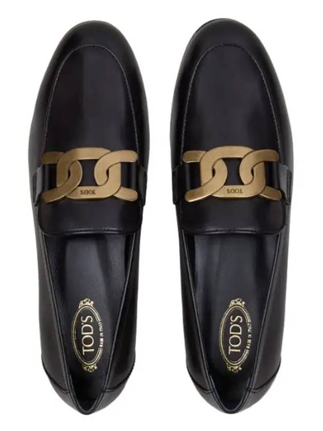 Kate Metal Logo Leather Loafers Black - TOD'S - BALAAN 5