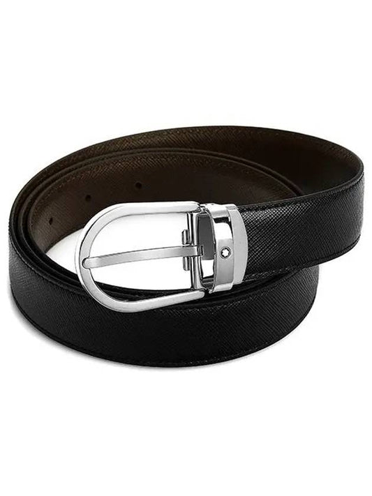 Man's Classic Reversible Leather Belt Black Brown - MONTBLANC - BALAAN 2