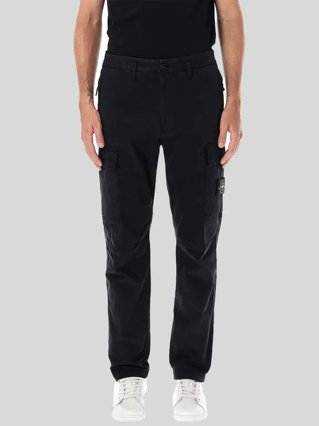 Supima Cotton Twill Stretch TC Straight Pants Black - STONE ISLAND - BALAAN 2