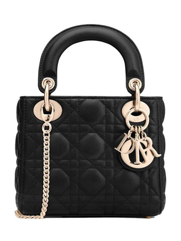 Lady Cannage Lambskin Mini Bag Black - DIOR - BALAAN.