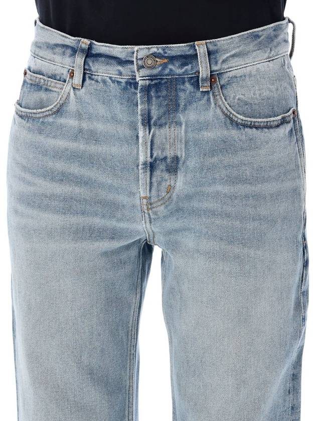 Low Rise Denim Straight Jeans Blue - SAINT LAURENT - BALAAN 4