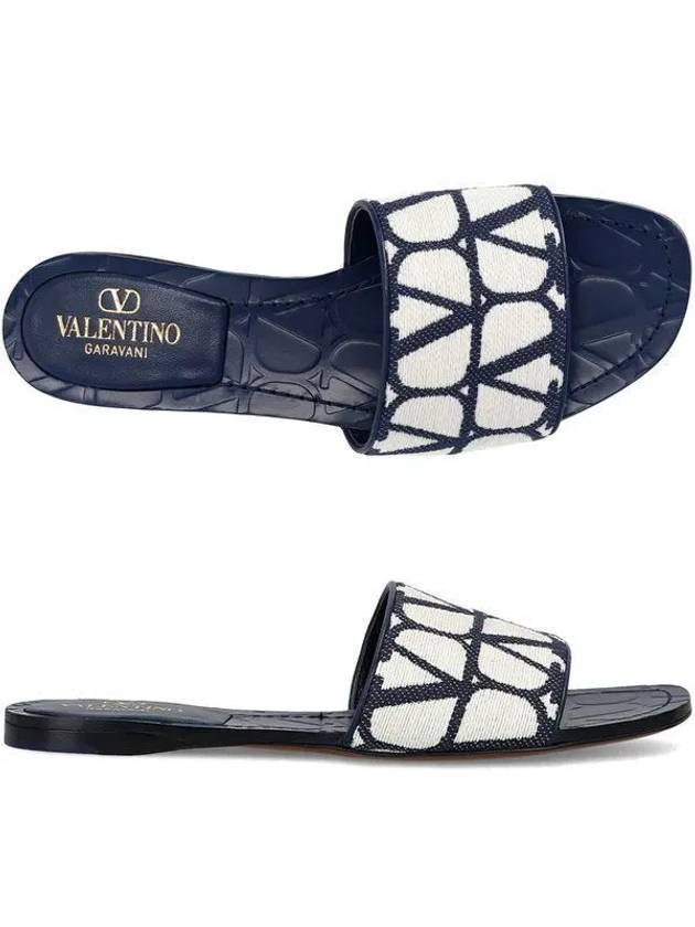 Toile Iconographe Slippers Navy - VALENTINO - BALAAN 2