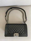 Boy Medium Caviar Cross Bag Ruthenium Metal Black - CHANEL - BALAAN 11