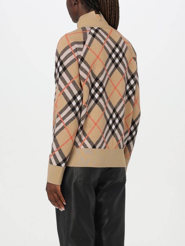 Check Wool Blend Knitted Track Jacket Sand - BURBERRY - BALAAN 4