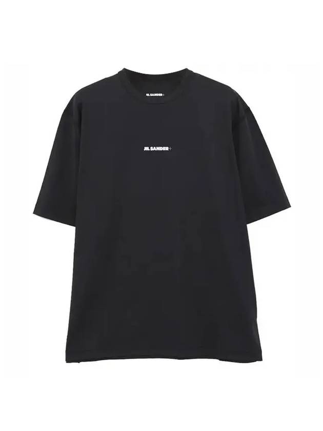 Plus Logo Printing Short Sleeve T-Shirt Black - JIL SANDER - BALAAN 1