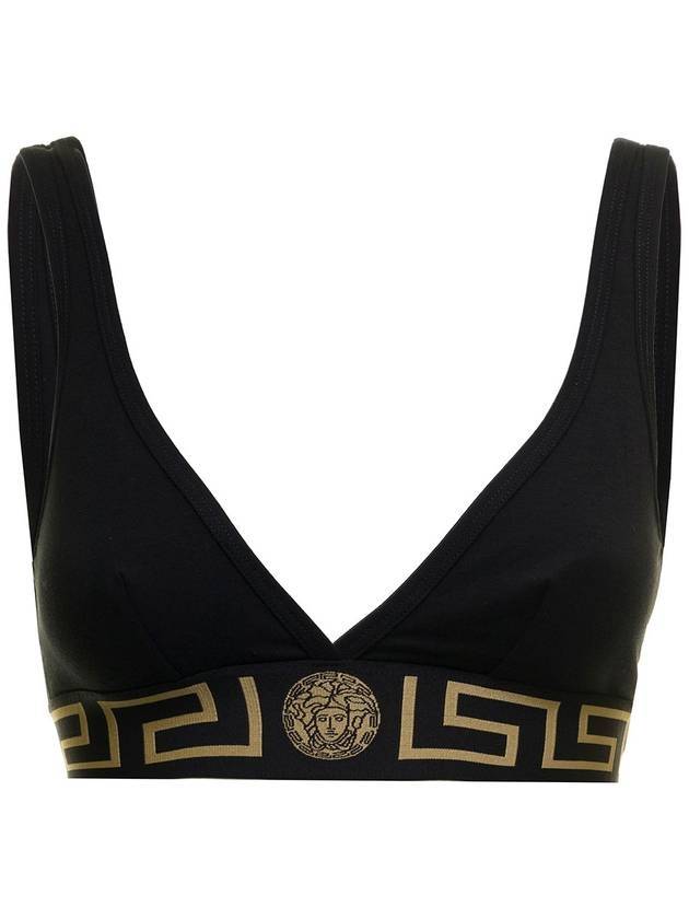 Medusa Greca Border Bralette Bra Black - VERSACE - BALAAN 1