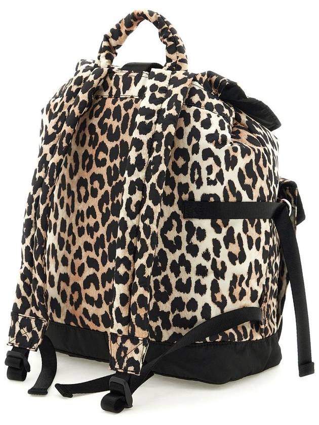 Leopard Tech Backpack Brown - GANNI - BALAAN 5