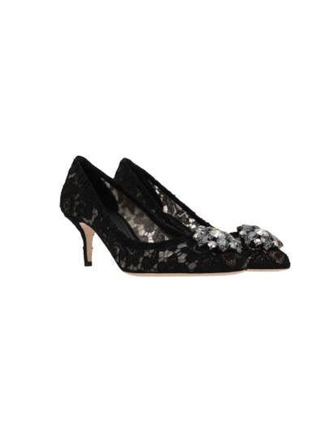 Brooch Lace Rainbow Pumps Heel Black - DOLCE&GABBANA - BALAAN 2