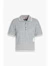 Checked Tweed Shrunken Short Sleeve Polo Grey - THOM BROWNE - BALAAN 2