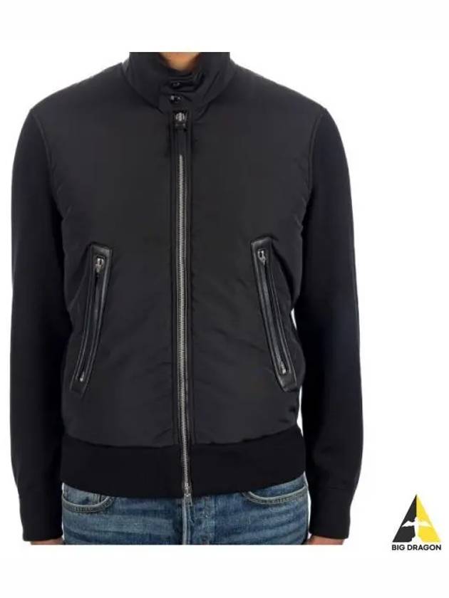 Men's Nylon Zip-Up Jacket Black - TOM FORD - BALAAN 2