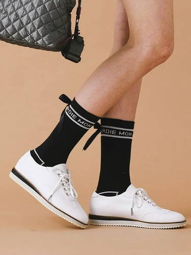 Ribbon script middle socks BLACK - MONBIRDIE GOLF - BALAAN 1