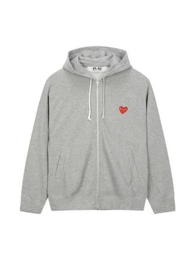 Heart logo hooded sweatshirt gray P1T168 - COMME DES GARCONS - BALAAN 1