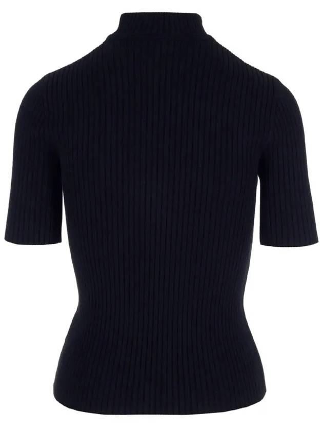 Reedition Knit Short Sleeve Turtle Neck Black - COURREGES - BALAAN 4