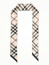 Skinny Check Silk Scarf Stone - BURBERRY - BALAAN 2