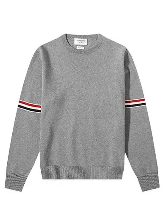 Men's Milan Stitch Armband Crew Neck Knit Top Light Grey - THOM BROWNE - BALAAN 2