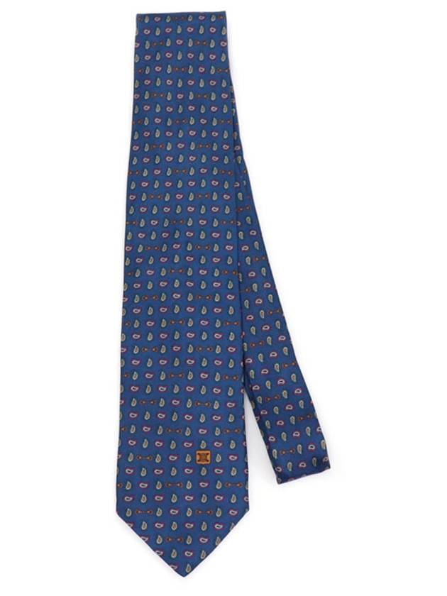 100 silk blue multi pattern tie - CELINE - BALAAN 3