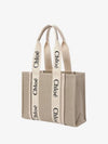 Woody Canvas Medium Tote Bag Cement Pink - CHLOE - BALAAN 3